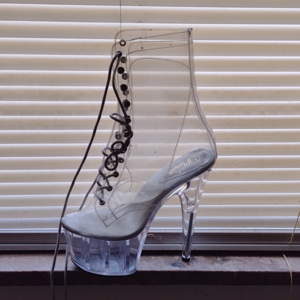 6in clear stripper boots